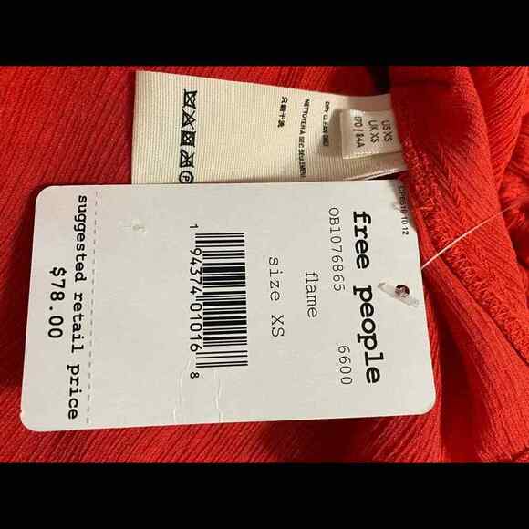 Free People Long Sleeve v neck We the people Boho Pink Coral Wrap Blouse XS - Picture 3 of 6